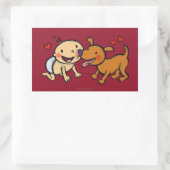 Baby neuskussen van de hond rechthoekige sticker (Tas)