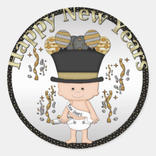 Baby nieuwe jaren Vakantisticker Ronde Sticker
