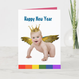 Baby nieuwjaar feestdagen kaart