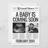 Baby Nieuwsblad Zwangerschapsonthulling Kaart (Voorkant)