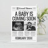 Baby Nieuwsblad Zwangerschapsonthulling Kaart (Staand voorkant)