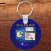 Baby Night Song Blue Button Sleutelhanger (Voorkant)