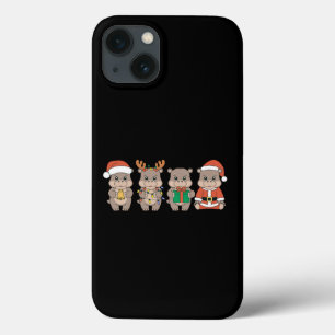 Baby Nijlpaard Moo Deng Kerstmis iPhone 13 Hoesje