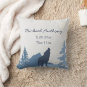 Baby Nursery Coussin Birth Stats Wolf Mountain (Couverture)