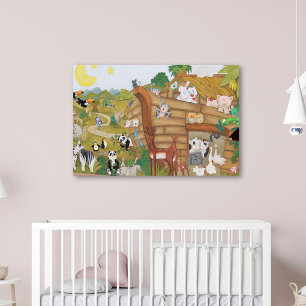Baby Nursery Noah's Ark Poster Kunstwerk Muurschil
