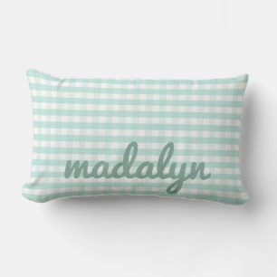 Baby Nursery Pastel Mint Green Gingham Kussen