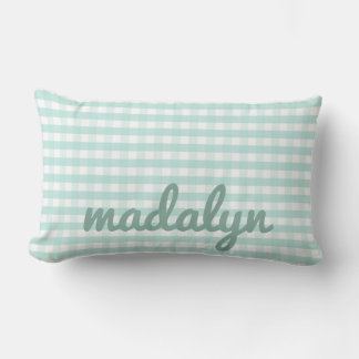 Baby Nursery Pastel Mint Green Gingham Kussen