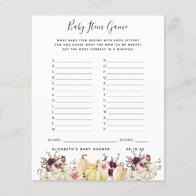 Baby-objectgame | BABY SHOWER (Voorkant)