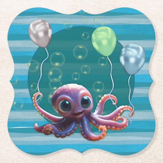 Baby Octopus Paper Onderzetters (Voorkant)
