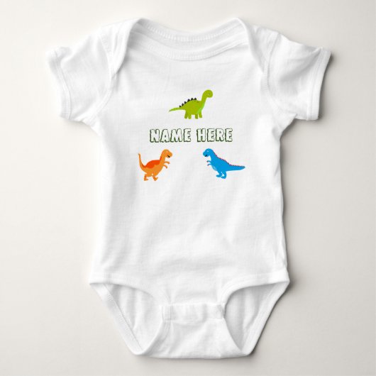Baby odysuit met dinosaurussen aan persoonlijke vo romper (Voorkant)