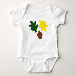 Baby odysuit met eikenbladeren en eikenhouten. romper