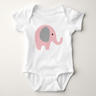 Baby odysuit met roze olifant en grijze oren romper