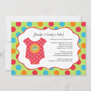 Baby odysuit Owl Baby Shower-uitnodigingen Kaart