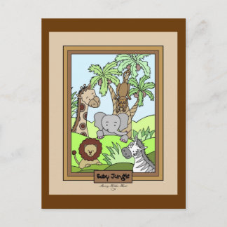 Baby Oerwoud 20-Baby showers Uitnodiging Briefkaart