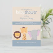 Baby Oerwoud Animals Invitation Kaart (Staand voorkant)