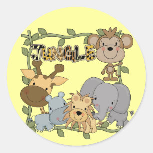 Baby Oerwoud Dieren Tshirts en geschenken Ronde Sticker