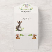 Baby Oerwoud Safari Baby shower All In One Uitnodiging (Buitenkant)