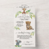 Baby Oerwoud Safari Baby shower All In One Uitnodiging (Binnen)