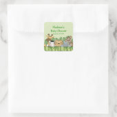 Baby Oerwoud Safari Baby shower Square Sticker! Vierkante Sticker (Tas)