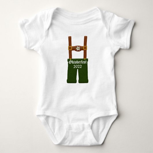 Baby Oktoberfest German Lederhosen Romper (Voorkant)
