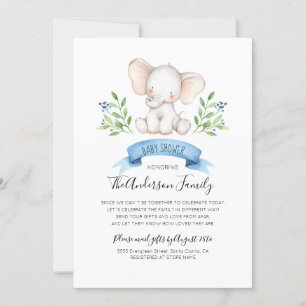Baby Olifant Baby shower per post lange afstand Kaart
