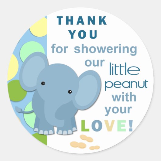 Baby Olifant Baby shower Sticker (Voorkant)