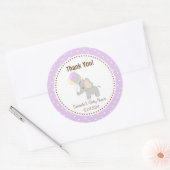 Baby Olifant Baby shower Sticker Paarse (Envelop)