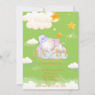 BABY OLIFANT BABY SHOWER UITNODIGING