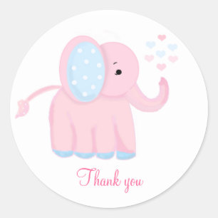 Baby Olifant Bedankt Ronde Sticker