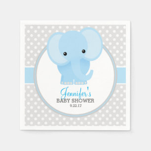 Baby olifant (blauw) Baby shower Servet