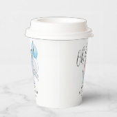 Baby Olifant & Blue Balloon Baby shower Papieren Bekers (Rechts)