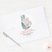 Baby olifant blush roze gunst stickers (Envelop)