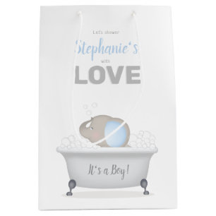 Baby Olifant Bubble Bath Boy Baby shower Medium Cadeauzakje