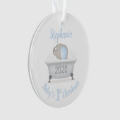 Baby Olifant Bubble Bath Boy Baby shower Ornament (voorkant)