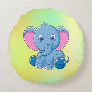 Baby Olifant Cartoon Clipart-64832 Rond Kussen