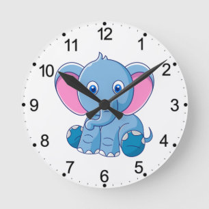 Baby Olifant Cartoon Clipart-64832 Ronde Klok