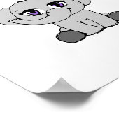 Baby Olifant Chibi-Stijl Poster (Hoek)