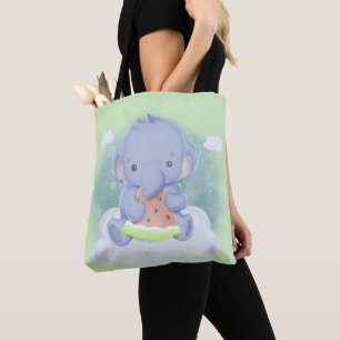 Baby Olifant Eet Watermeloen Draagtas