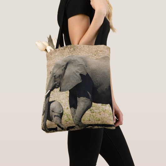 Baby-olifant en moeder tote bag (Dichtbij)
