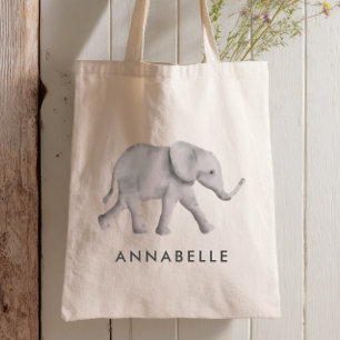 Baby Olifant Gepersonaliseerde Canvas tas voor Kin