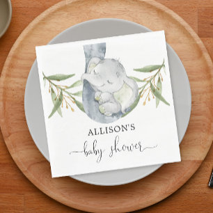 Baby Olifant Geslachtsneutrale waterverf Servet