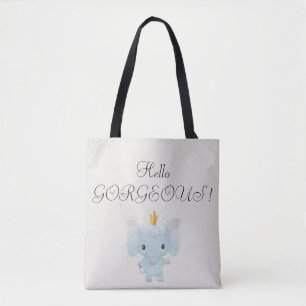 Baby Olifant, Gouden Kroon - Hallo Prachtig Draagtas