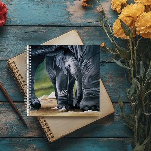 Baby Olifant Grijs Schattige Notitieboek