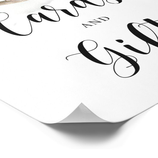 Baby olifant groene foliage cards en cadeaubord poster (Hoek)