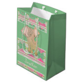 Baby Olifant Groene Gift Bag Medium Cadeauzakje (Achterkant Gekanteld)