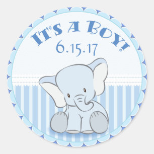 Baby Olifant Het is een Jongen Stickers