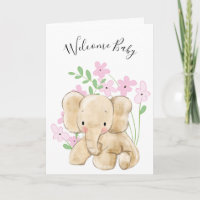 Baby olifant in bloemen, pasgeboren