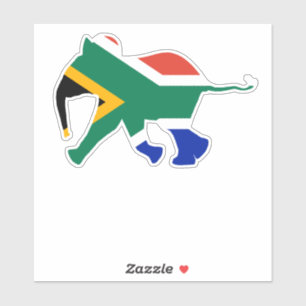 Baby olifant in kleuren van de Zuid-Afrikaanse vla Sticker