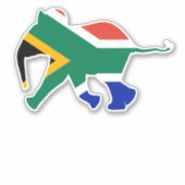 Baby Olifant in kleuren van Zuid-Afrikaanse vlag Sticker (Voorkant)