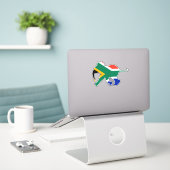 Baby Olifant in kleuren van Zuid-Afrikaanse vlag Sticker (Laptop op bureau)